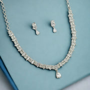 Necklace - Radiant White Rhodium Plated Necklace - Opal Touch