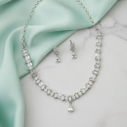 Radiant White Rhodium Plated Necklace - Opal Touch
