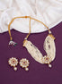 Necklace - Rajwada Pushp Gold Plated Necklace Set - Opal Touch