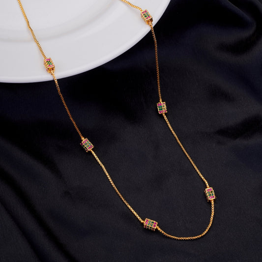 Opal Touch - Rectangle Gold Plated Ball Chain - Chain