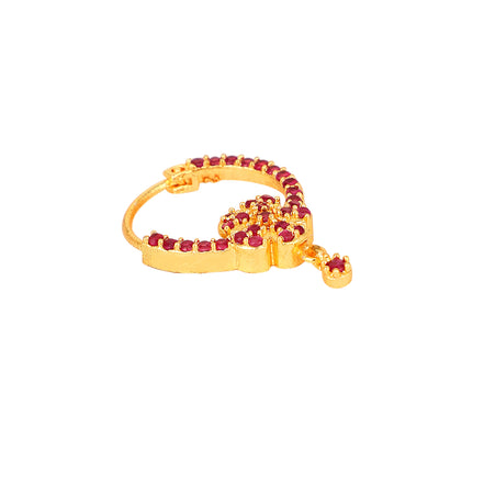 Opal Touch - Red CZ Nose Pin - Nose pin