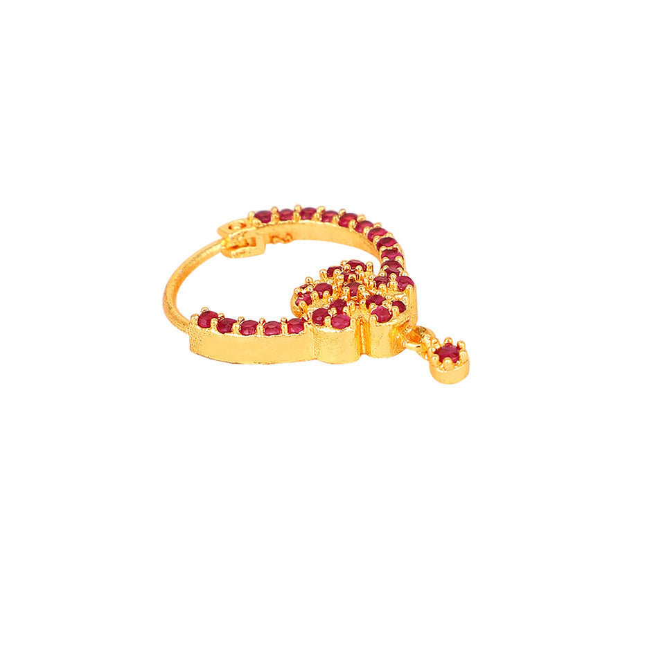 Opal Touch - Red CZ Nose Pin - Nose pin