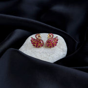 Studs - Red Gold Plated Cultural AD Studs - Opal Touch