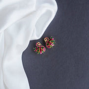Studs - Red Gold Plated Cultural AD Studs - Opal Touch