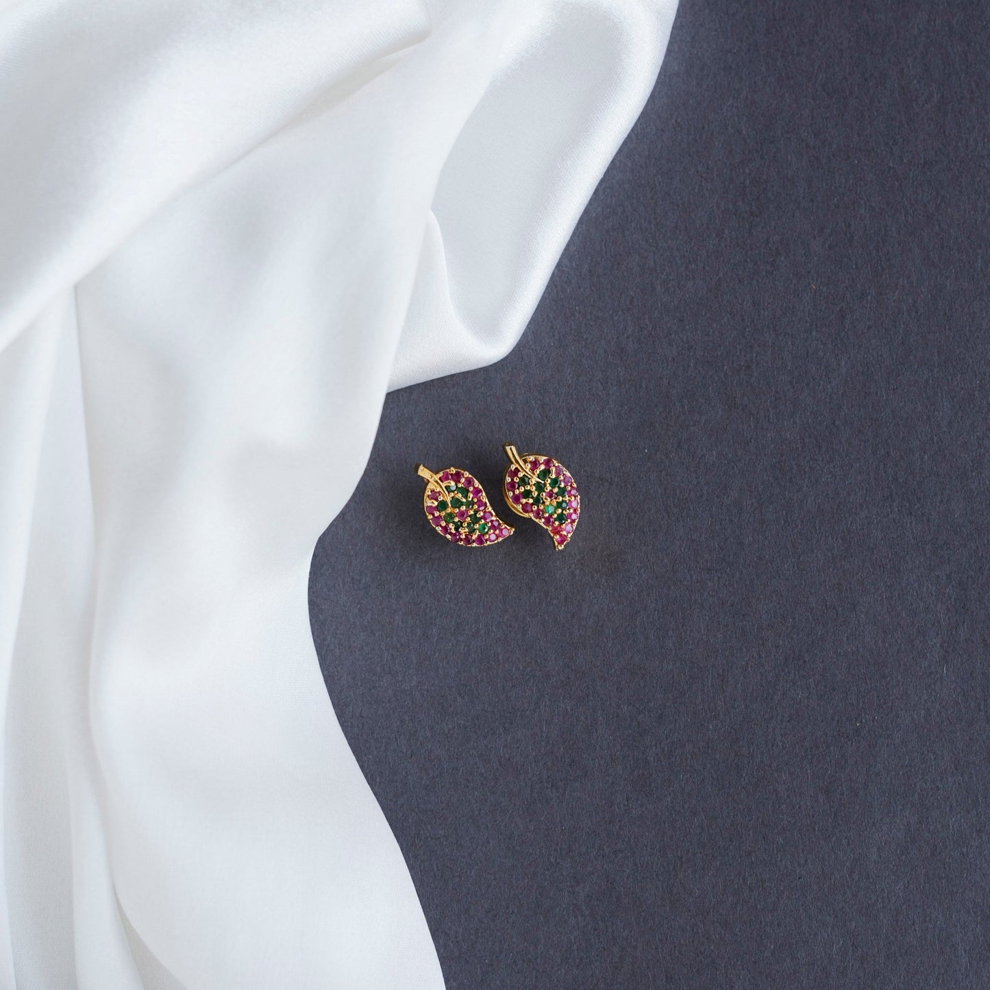 Studs - Red Green Feafy Studs - Opal Touch