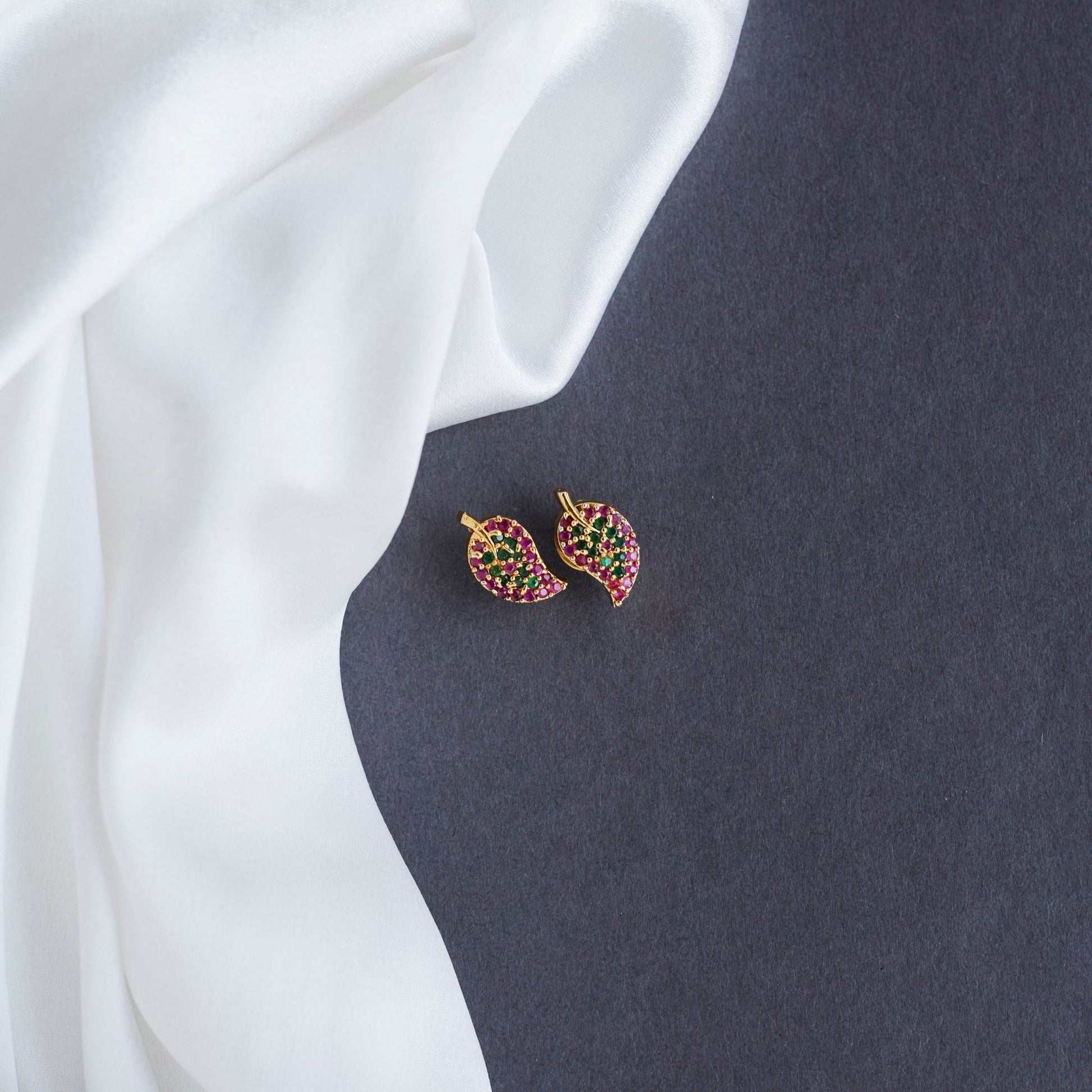 Studs - Red Green Feafy Studs - Opal Touch