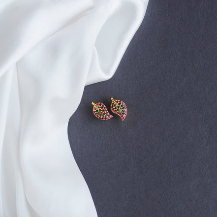 Studs - Red Green Feafy Studs - Opal Touch
