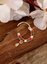 Opal Touch - Red-Green-White CZ Nose Pin - Nose pin