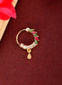 Opal Touch - Red-Green-White CZ Nose Pin - Nose pin