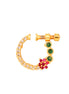 Opal Touch - Red-Green-White CZ Nose Pin - Nose pin