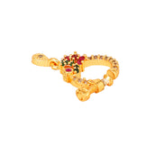 Opal Touch - Red-Green-White CZ Nose Pin - Nose pin