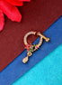 Opal Touch - Red-Green-White CZ Nose Pin - Nose pin
