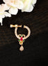 Opal Touch - Red-Green-White CZ Nose Pin - Nose pin