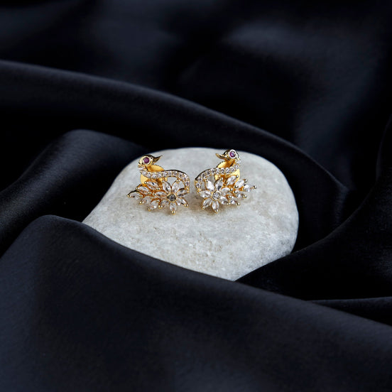Studs - Red Minimalist Stud Earrings - Opal Touch