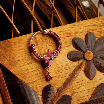 Opal Touch - Red Stone Nose Pin - Nose pin