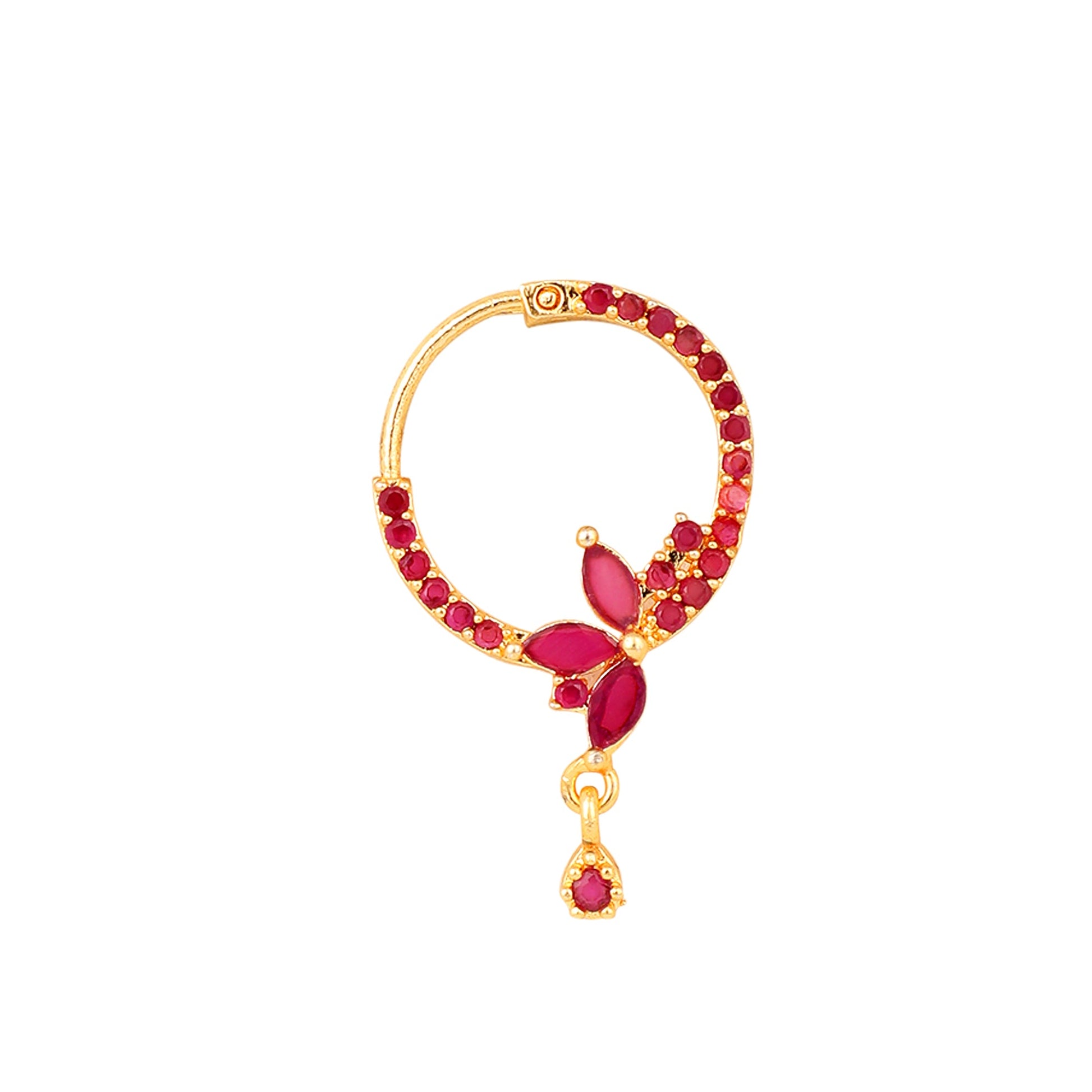 Opal Touch - Red Stone Nose Pin - Nose pin