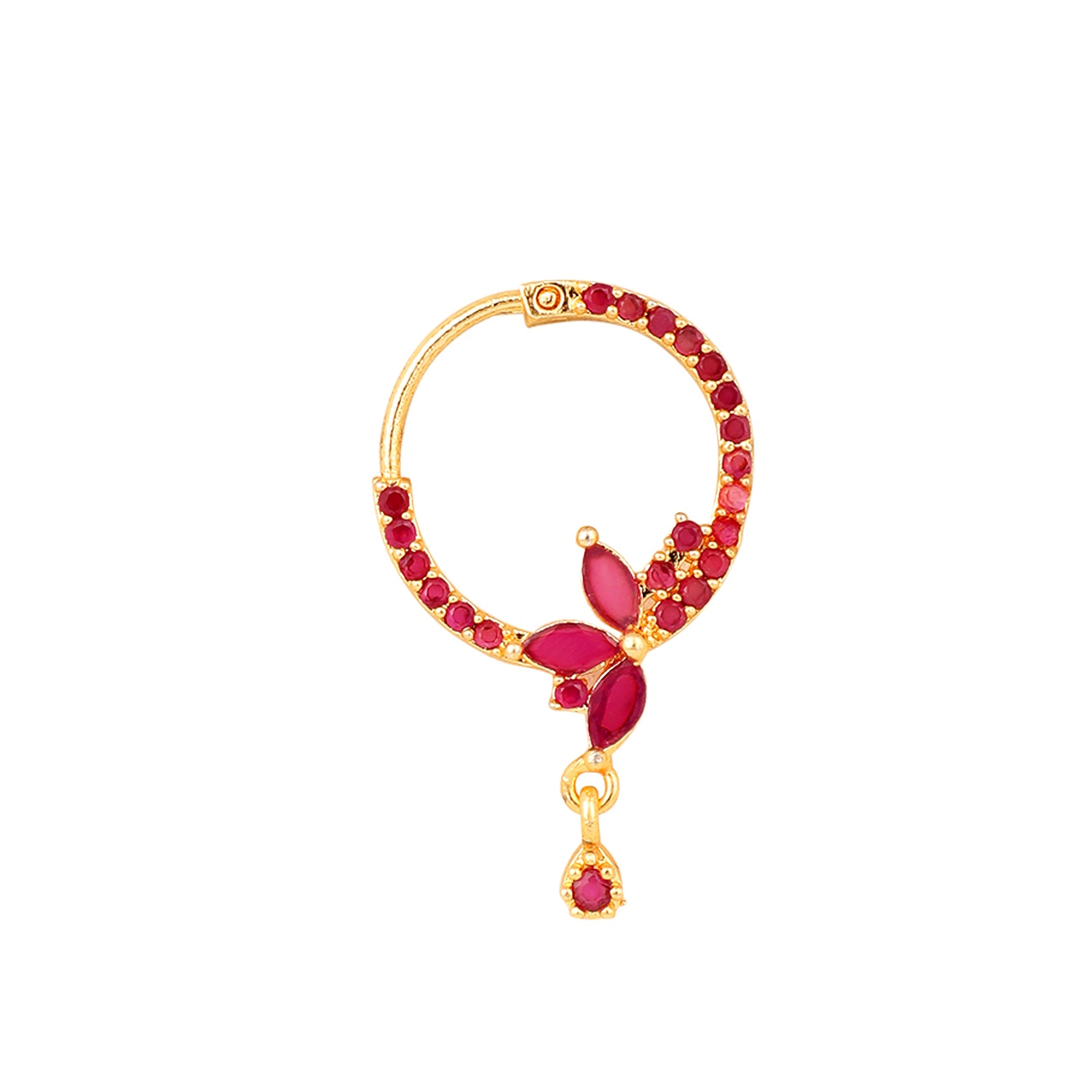 Opal Touch - Red Stone Nose Pin - Nose pin