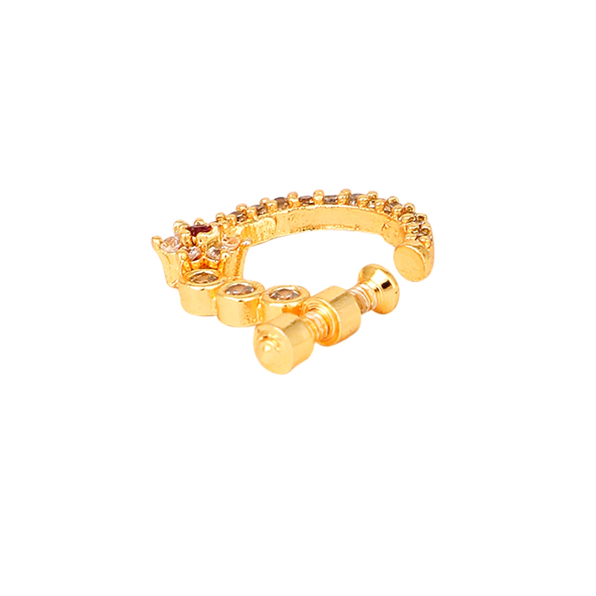 Opal Touch - Red-White Gold Nose Pin - Nose pin