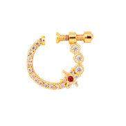 Opal Touch - Red-White Gold Nose Pin - Nose pin