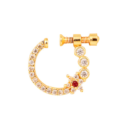 Opal Touch - Red-White Gold Nose Pin - Nose pin