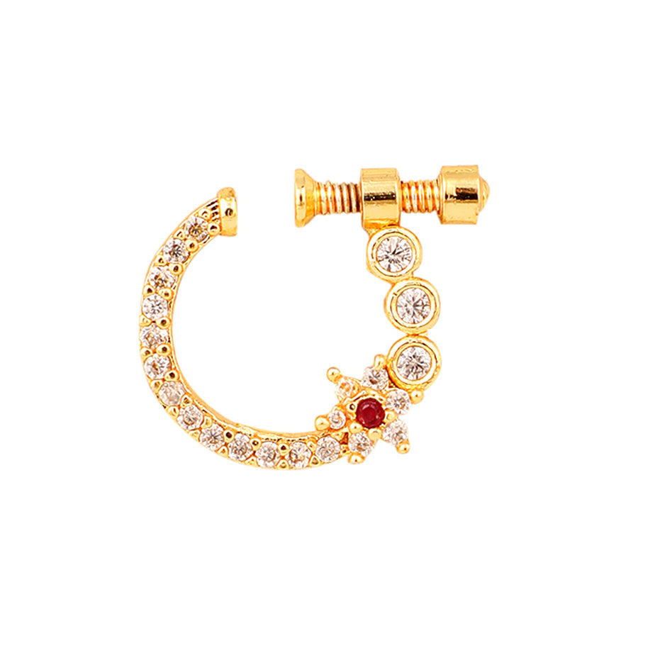 Opal Touch - Red-White Gold Nose Pin - Nose pin
