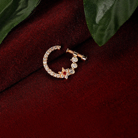 Opal Touch - Red-White Gold Nose Pin - Nose pin