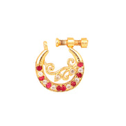 Opal Touch - Red-White Gold Nose Pin - Nose pin