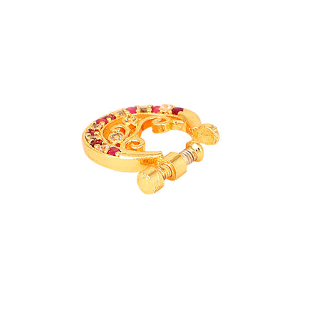 Opal Touch - Red-White Gold Nose Pin - Nose pin