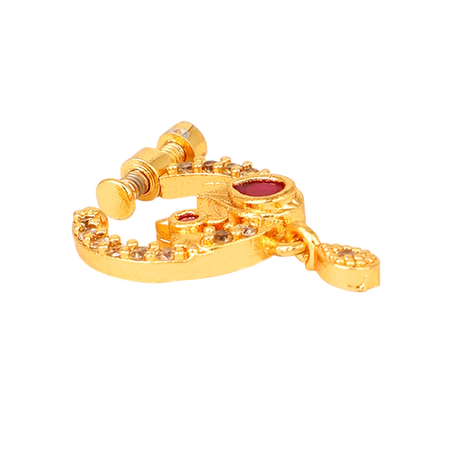 Opal Touch - Red-White Gold Nose Pin - Nose pin