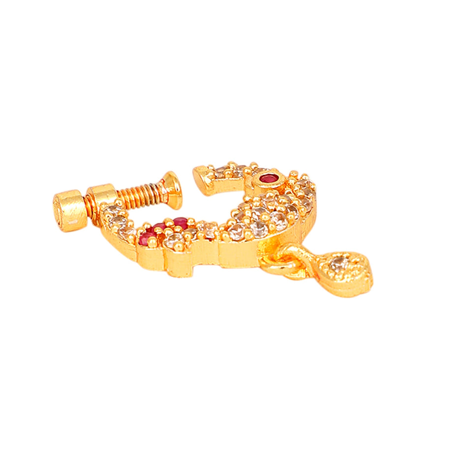 Opal Touch - Red-White Gold Nose Pin - Nose pin