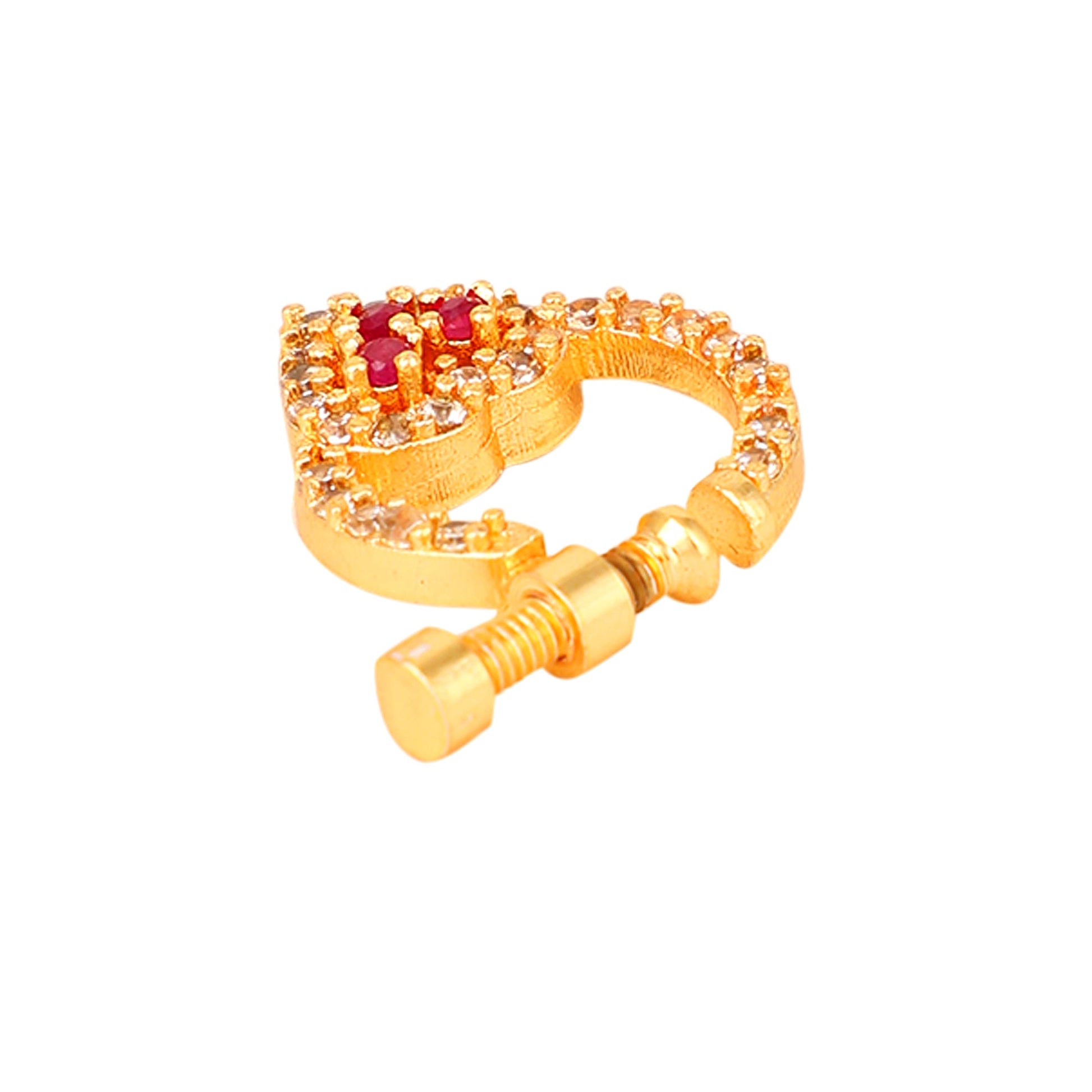 Opal Touch - Red-White Gold Nose Pin - Nose pin