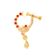 Opal Touch - Red-White Gold Nose Pin - Nose pin