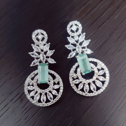 Opal Touch - Refreshing Mint Green Rhodium Earrings - Earrings