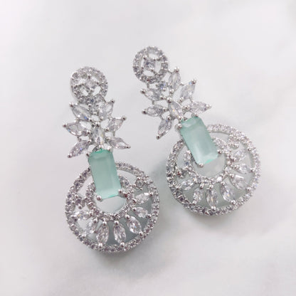 Opal Touch - Refreshing Mint Green Rhodium Earrings - Earrings