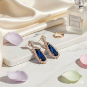 Regal Azure Glimmer Earrings - Opal Touch