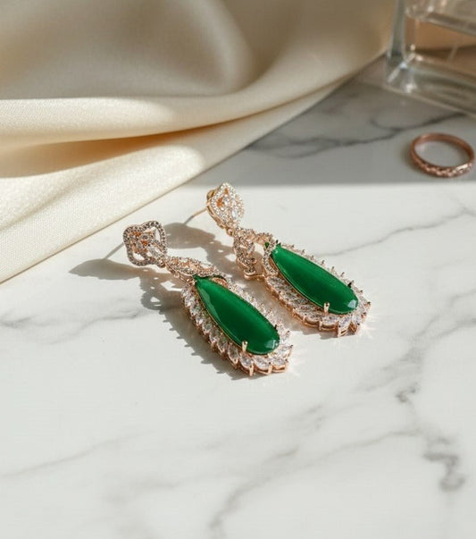 Regal Azure Glimmer Earrings - Opal Touch