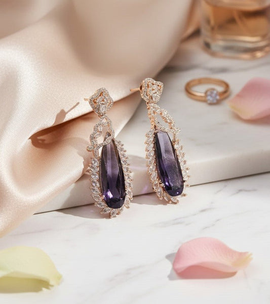 Regal Azure Glimmer Earrings - Opal Touch