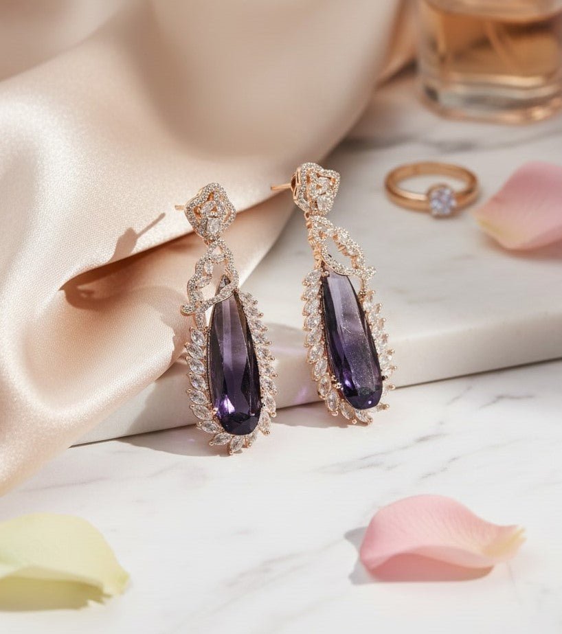 Regal Azure Glimmer Earrings - Opal Touch