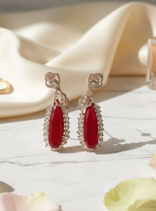 Regal Azure Glimmer Earrings - Opal Touch