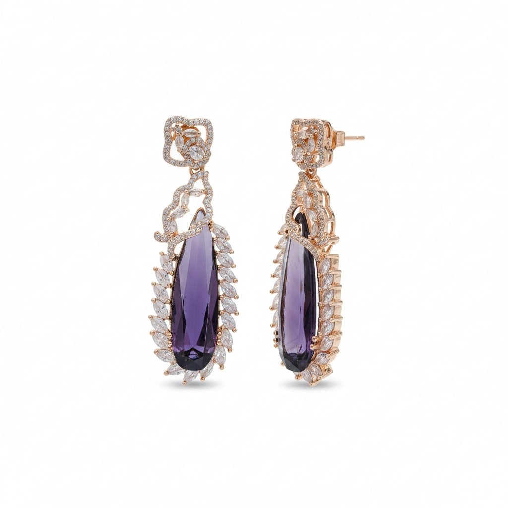 Regal Azure Glimmer Earrings - Opal Touch