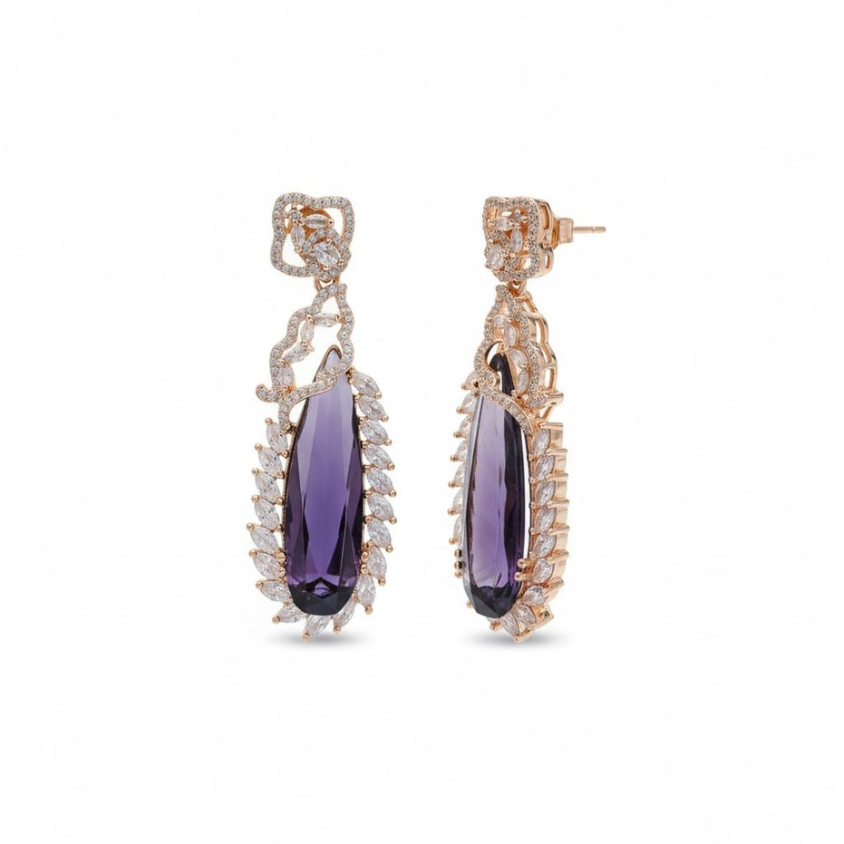 Regal Azure Glimmer Earrings - Opal Touch