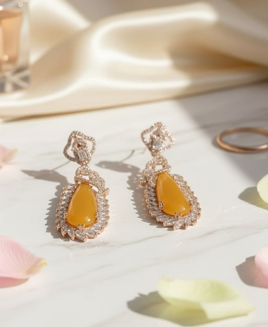 Regal Azure Glimmer Earrings - Opal Touch