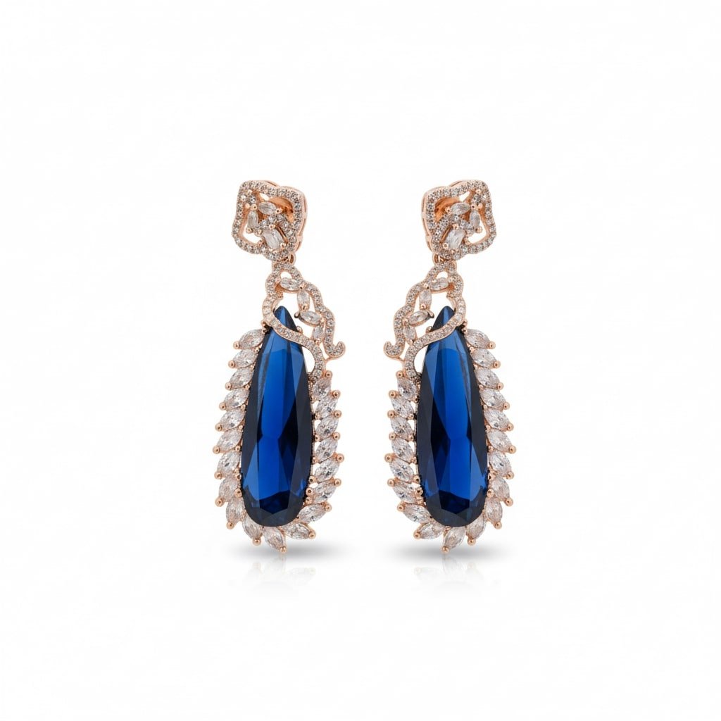 Regal Azure Glimmer Earrings - Opal Touch