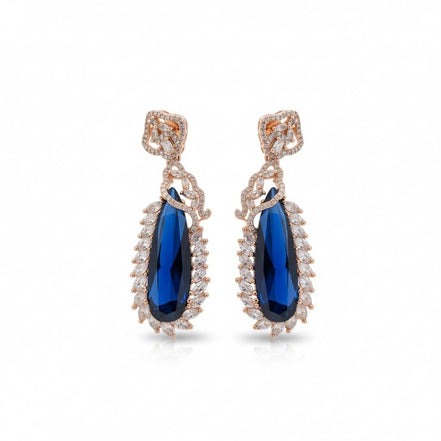 Regal Azure Glimmer Earrings - Opal Touch