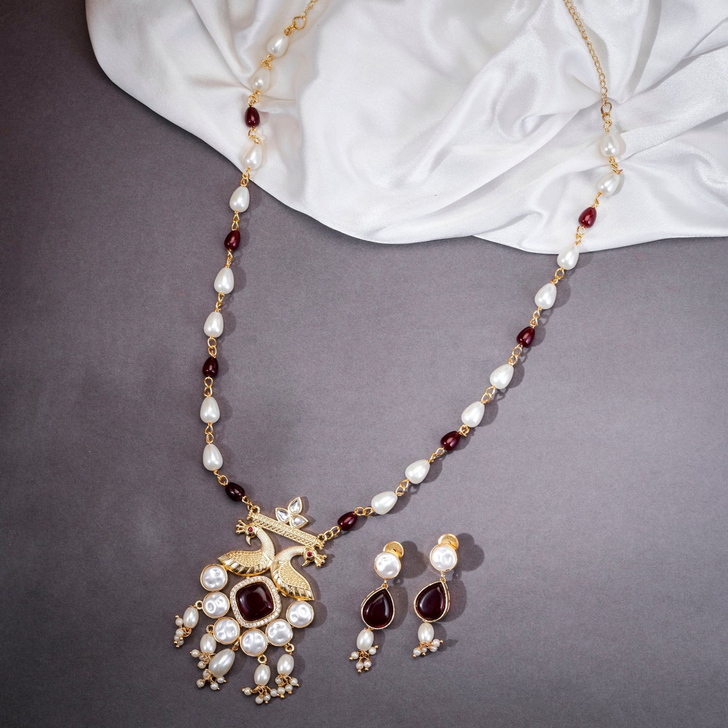 Necklace - Regal Harmony Gold Plated Necklace - Opal Touch