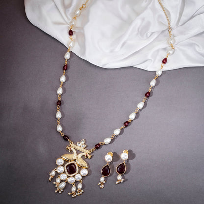 Necklace - Regal Harmony Gold Plated Necklace - Opal Touch