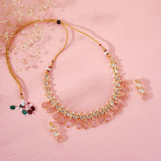 Necklace - Regal Harmony Kundan Style Necklace Set - Opal Touch