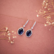 Earrings - Regal Oval Glow Drops - Opal Touch
