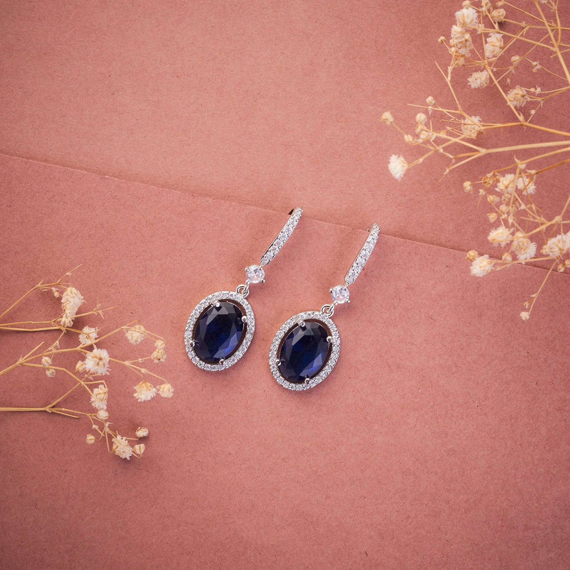 Earrings - Regal Oval Glow Drops - Opal Touch