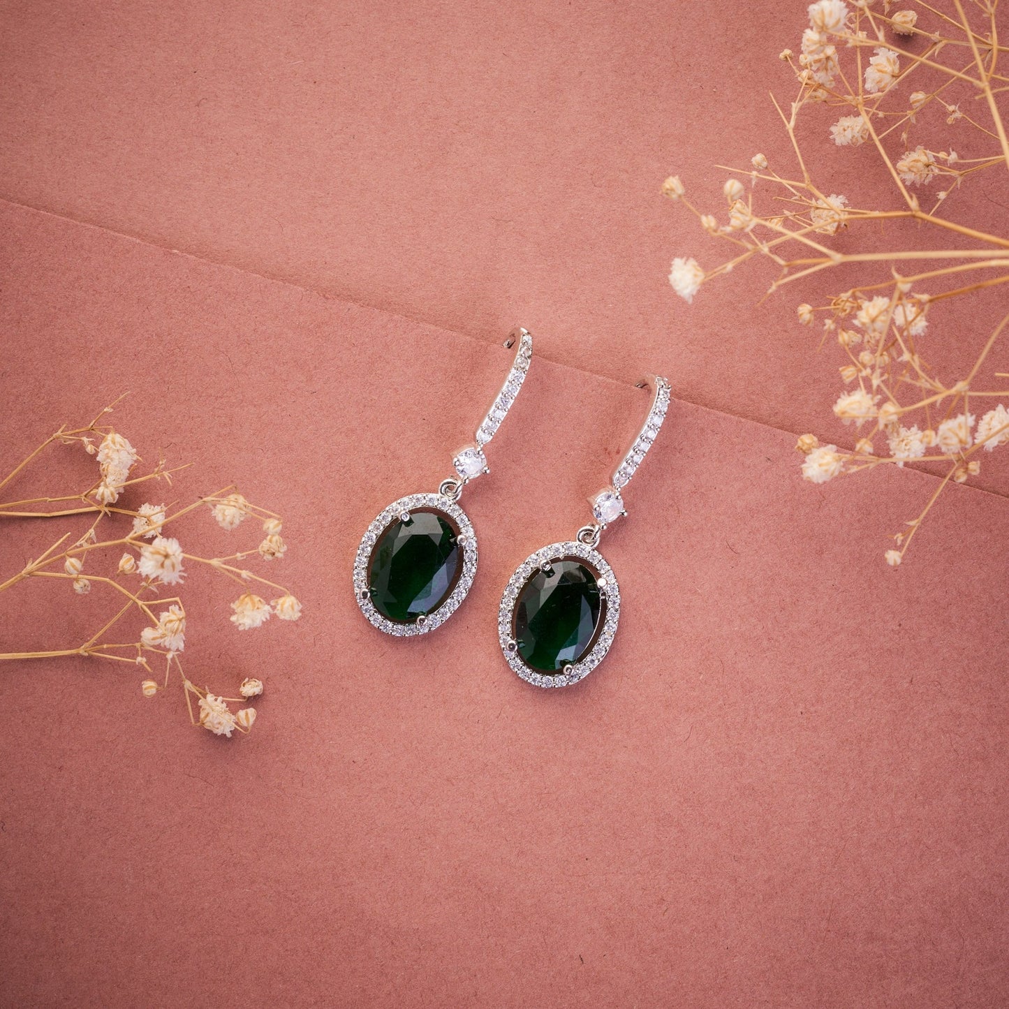 Earrings - Regal Oval Glow Drops - Opal Touch